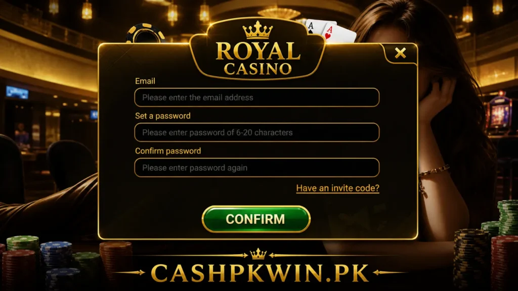 Royal casino register form